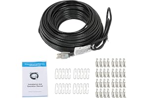 elfinrm 120FT Heating Tape for Roof and Gutters, Self-Regulating Heating Cable for Roof Deicing, Keeps Water Flowing at -158℉