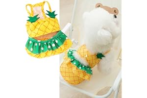 IMDOUBLEDOU Funny Dog Swimwear Bikini Summer Dog Clothes Beach Swimsuit Puppy Bathing Suit Puppy Vest Cooling Dog Shirts Pet Shirt for Small Dog, Cat Apparel (X-Small, Yellow Pineapple)