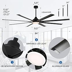 RIENAZA 84 Inch Industrial Ceiling Fans with