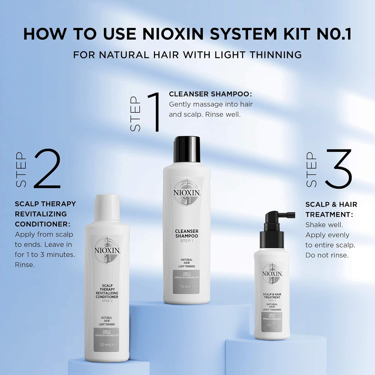 Nioxin 3-Part System, System 1 Natural Hair with Light Thinning, Hair Thickening Treatment, Scalp Therapy, Conditioner 300ml - Image 4