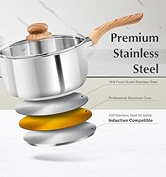 KOCH SYSTEME CS Stainless Steel Saucepan, 3 Quart