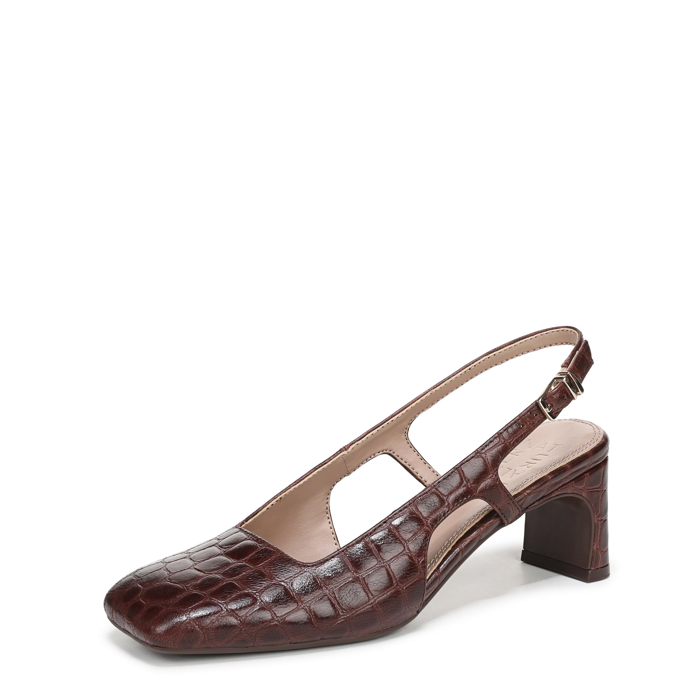 Naturalizer Women’s Carmen Pump Cappuccino Croco Leather 10.5 M