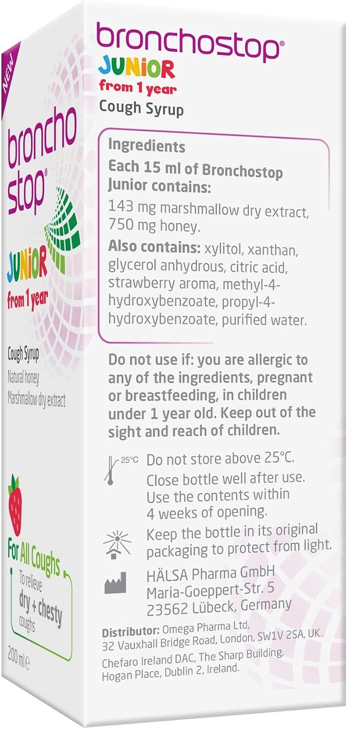 Bronchostop Junior Cough Syrup (200ml, 3 to 11 Years), Cough Medicine For Children, Non Drowsy Cough Syrup for Kids - Image 5