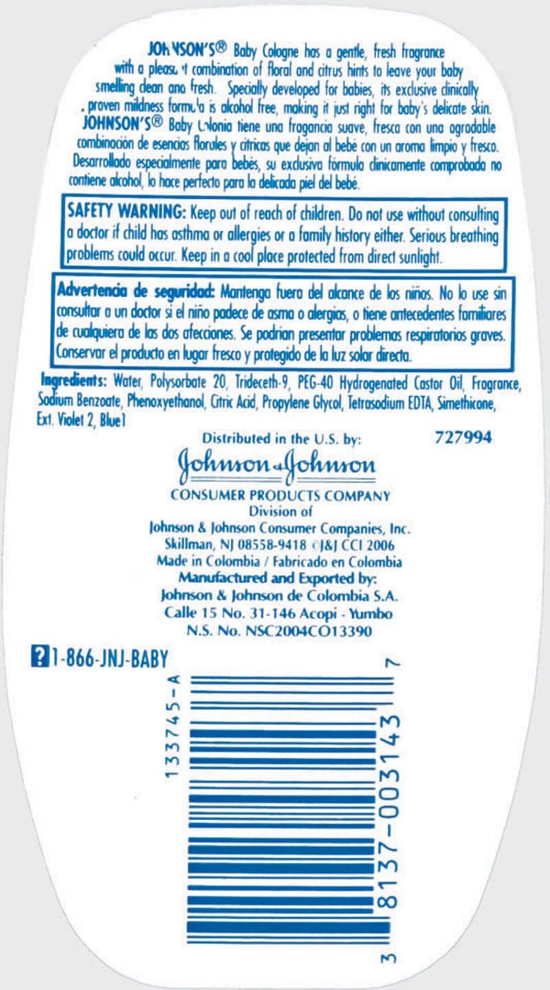 Johnson's Baby Cologne in Light Baby Fragrance, Mild Formula for Babies Delicate Skin, 6.8 fl. oz: Health & Personal Care