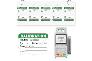 300 PCS Self Laminating Calibration Labels with Clear Flap Green Equipment Safety Calibration Stickers with Rings Writable In