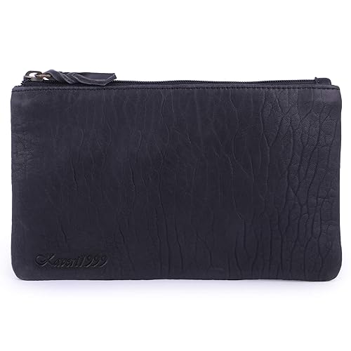 Kaveri1999 Genuine Leather Black Colour Womens Clutch