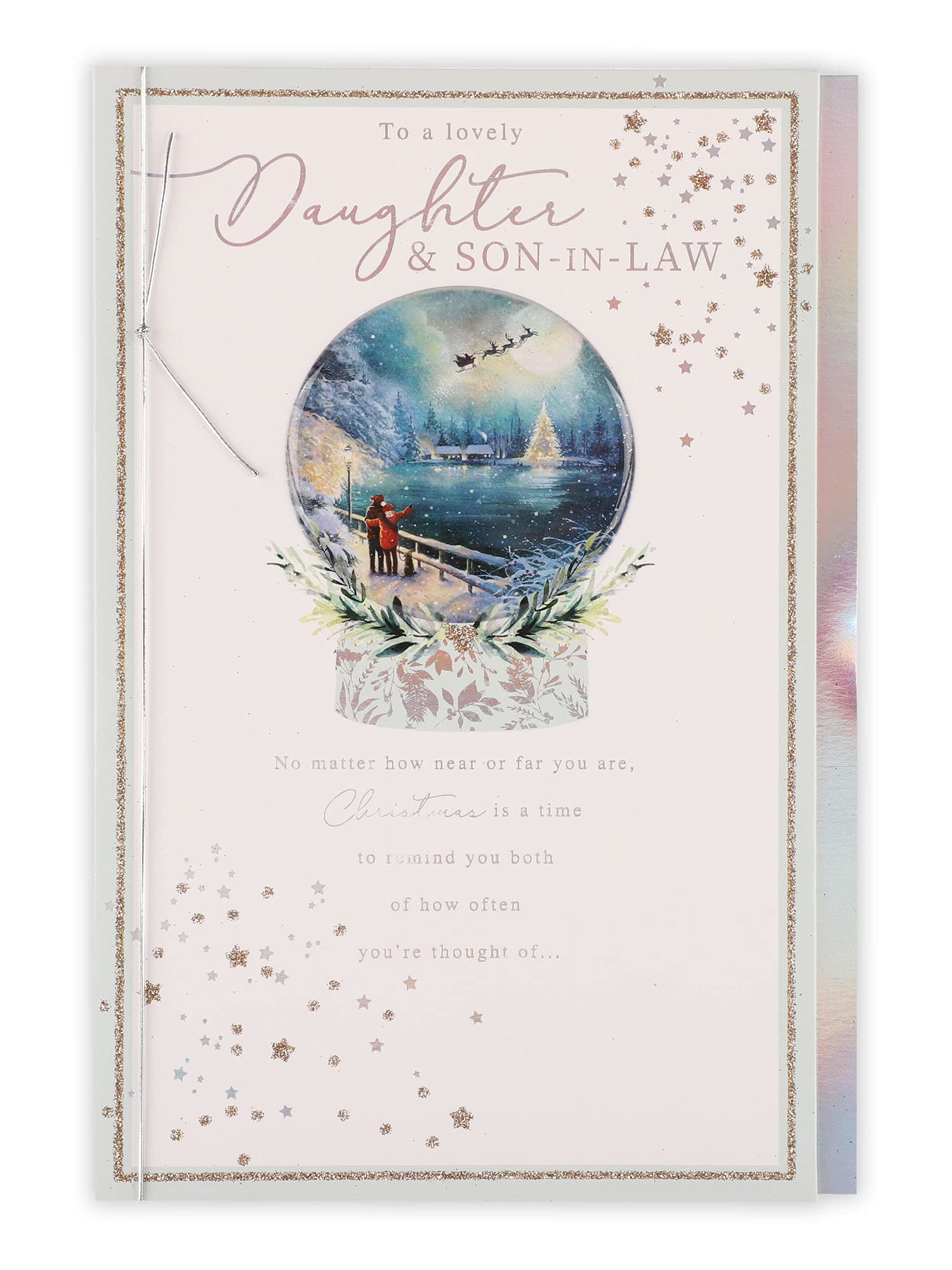 Clintons: Daughter and Son In Law Couple In Snow Globe Christmas Card, Multi-Colour, 171 x 260, 1181380