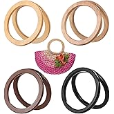 8 PSC Wooden Round Bag Handles, 4 Color Purse Handle, Wood Decorative Handbag Handle, Replacement for Crochet Straw Beach Bags
