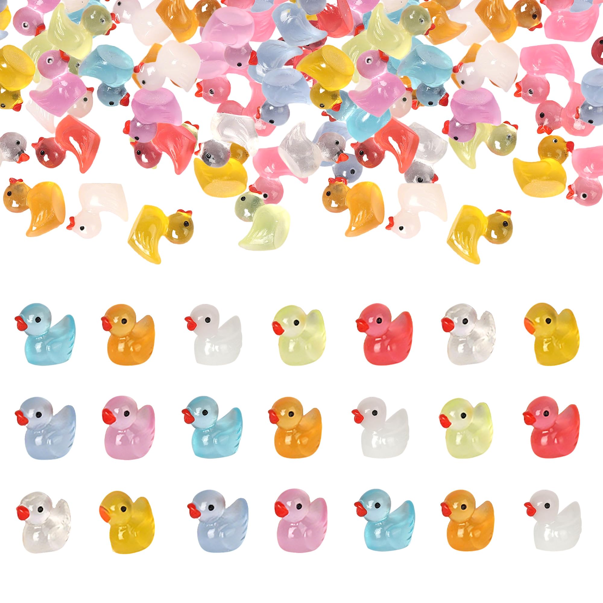 SYKYCTCY 30 Pack Ducks Cake Decorations Tiny Resin Animals Mini Ducks Cake Topper for Miniature Figures for Garden Dollhouse Landscape Birthday Party Supplies