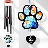Pet Memorial Wind Chime – Dog Memorial Gifts for Loss of Dog, Loss of Pet Sympathy Gift, Pet Remembrance Bereavement Gift (Paw)