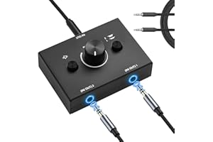 ZEROFFI 3.5mm Stereo Audio Switch Audio Switcher Passive Speaker Headphone Manual Selector Splitter Box Audio Sharing