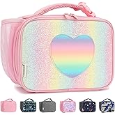 GYEUKHAM Insulated Lunch Box for School, Thermal Reusable Durable Freezable Lunch Bags for Kids Boys Girls Men Women - Small Soft Cooler Portable Lunch Tote Kit for Work Picnic Travel,Rainbow Glitter