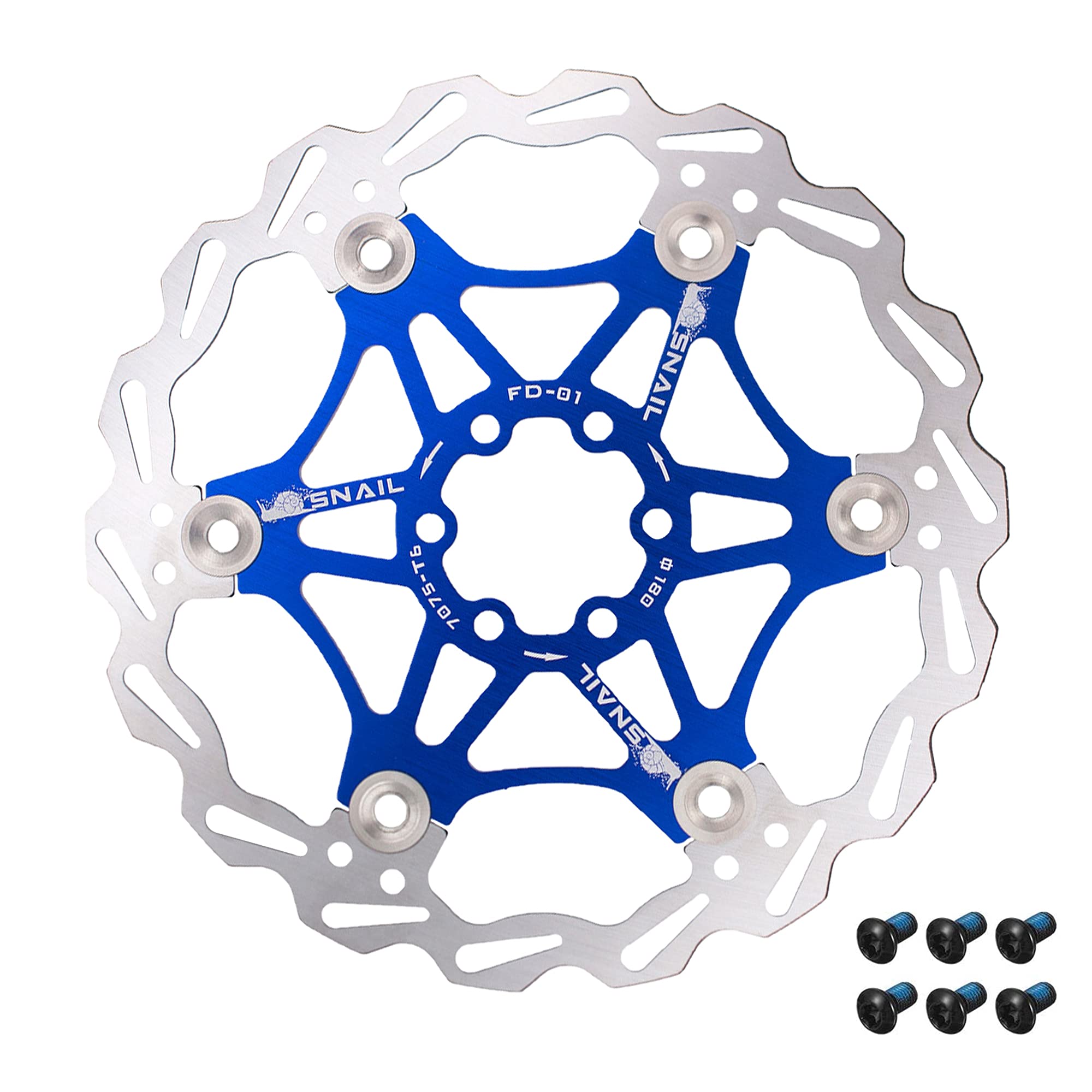 JaneEyre Bicycle Brake Disc, Disc Brake, Mountain Bike, Floating Brake Disc 160 mm (Blue)