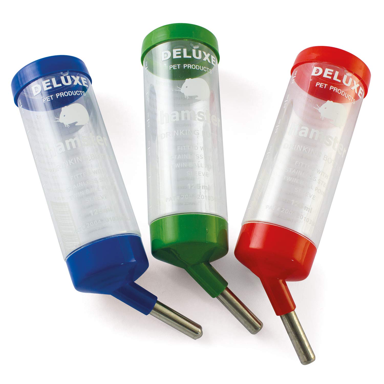 Arquivet Drip-proof Rodent Drinker 125 ml – Water Drinker for Hamsters, Rabbits, Guinea Pigs – Reinforced Metal Nozzle – Accessories for Rodent Cages