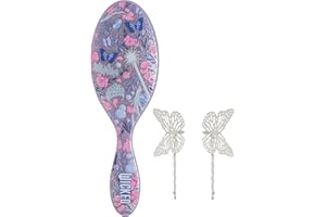 Wet Brush Original Detangler Hair Brush Glinda (Wicked For Good) Kit - Ultra-Soft IntelliFlex Bristles - Detangling Brush Glides Through Tangles For All Hair Types (Wet & Dry) - 1 Brush & 2 Barrettes