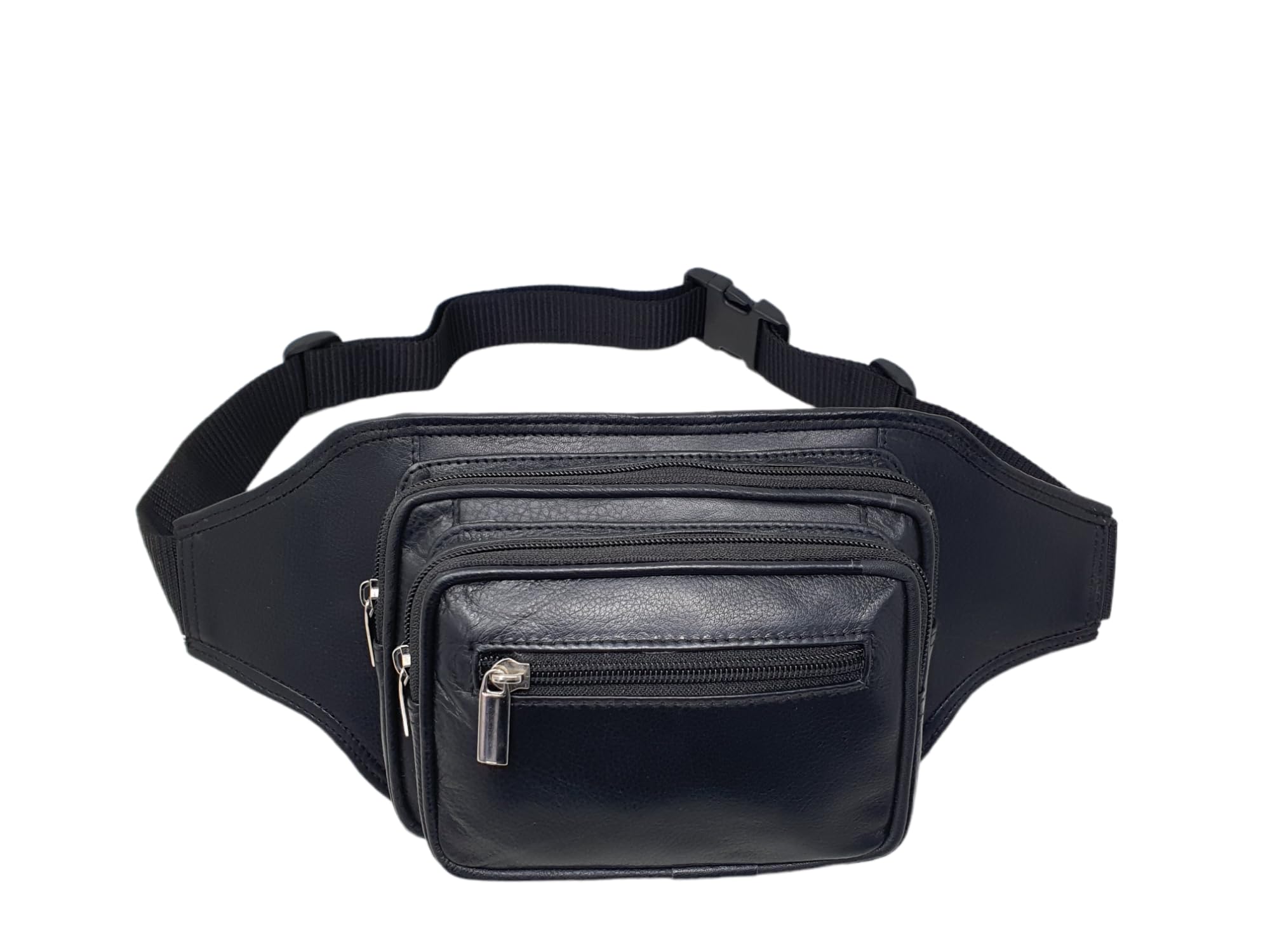 STARHIDE Large Genuine Leather Travel Money Belt Hip Bum Bag Adjustable Waist Strap 510 Black
