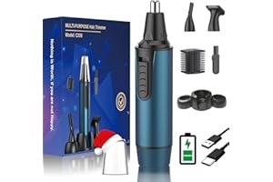 AREYZIN Nose Hair Trimmer for Men,2025 Professional 3 in 1 Painless Rechargeable Ear and Nose Trimmer,IPX7 Waterproof Eyebrow Facial Hair Trimmer Body Grooming Kit Dual Edge Blades