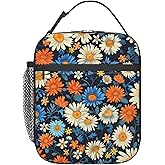 cromcu Daisy Insulated Lunch Box for Women Men Daisy Lunch Bag for Work,Picnic,Travel,Hiking,Beach or Fishing Polyester