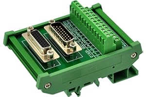 CZH-LABS DIN Rail Mount DSUB DB26HD Male/Female Header Interface Module, D-SUB Breakout Board.