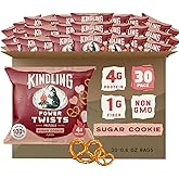 Kindling Protein Pretzels | Protein-Packed Snack Size Bags | Kosher | 8-9g Protein Per Serving | No Artificial Flavors, Soy-Free | Lunches, Office Snacks, & On-the-Go 0.6 Ounce (Pack of 30), Sugar Cookie
