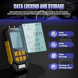LUTIFIX Manometer, Dual-Port HVAC Manometer with 7