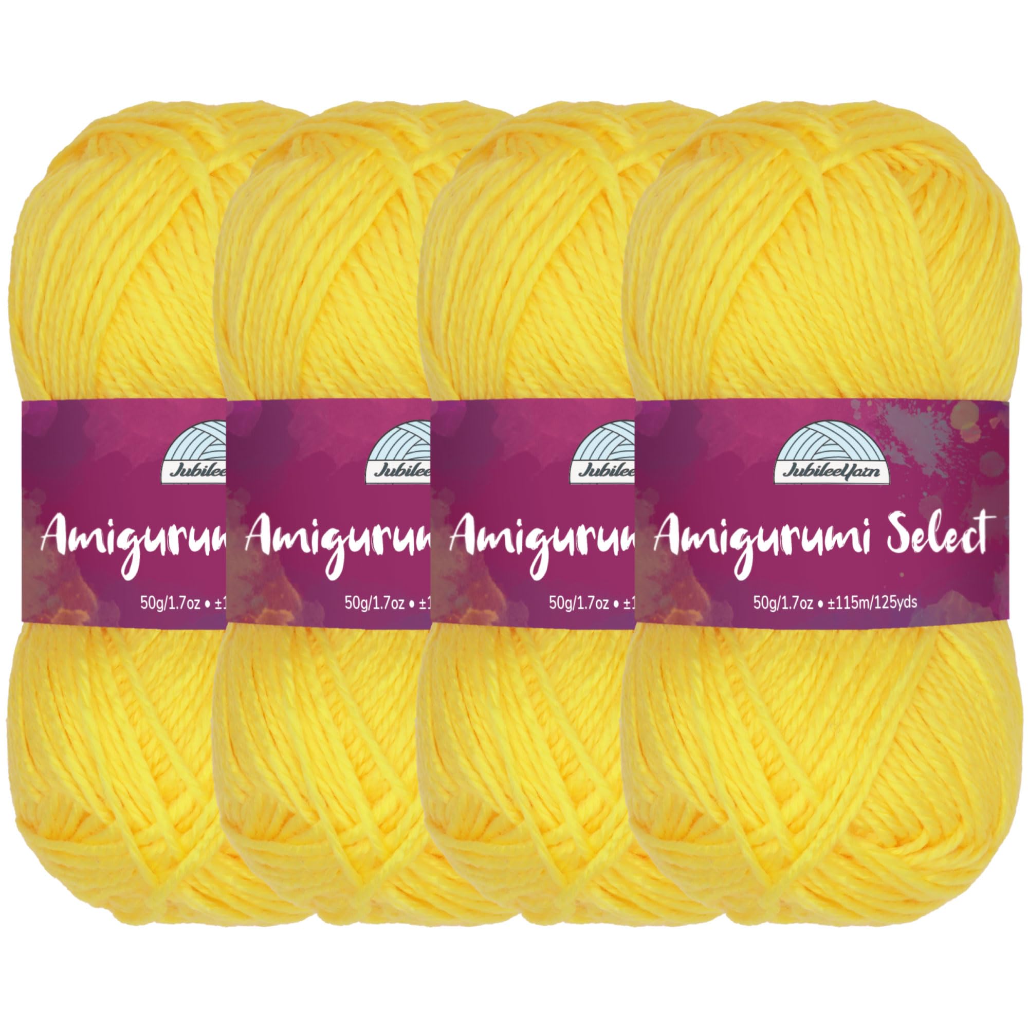 Amigurumi Select 100% Acrylic Craft Yarn Skeins Crochet and Knitting Projects - Acrylic Fingering Weight - Pansy - 4 Skeins