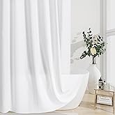 Craidlela 3D Embossed Pattern Shower Curtain, Simple and Chic Pattern Vintage Curtain for Bathroom, Waterproof Fabric Shower Curtains with Hooks, 72 W x 72 H, White