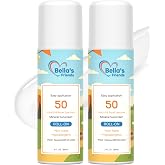 Kids Roll-On Mineral Sunscreen SPF 50 for Face &amp; Body, Natural Sunscreen Lotion Applicator, Travel Size, Reef Safe, Summer Beach Vacation Travel Essentials, 2 Pack