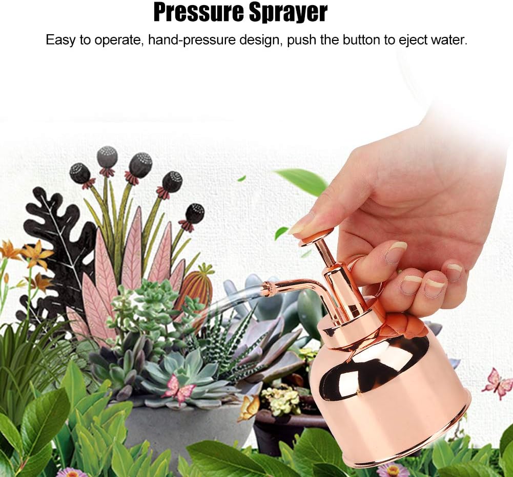 Ymiko Plant Mister Spray Bottle, Stainless Steel Plant Spray Bottle Mini Garden Watering for Outdoor Indoor Bonsai Succulents Rose Gold - Image 4