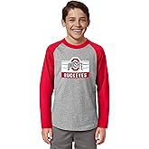 Little King NCAA Youth Boys Long Sleeve Raglan T Shirt-Team Logo-Team Colors (YS YM YL YXL)