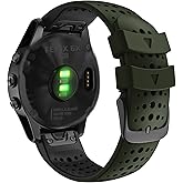 Abanen Silicone Watch Band for Garmin Fenix 8 51mm / epix Pro 51mm / Instinct 2X / Instinct 3 50mm, Quick Fit 26 Soft Sport Breathable Waterproof Wristband Strap for Enduro,Fenix 7X/6X/5X