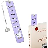 Bookmark Funny, 5-Inch Purple Bookmark, Metal Cute Book Marks, Bookish Bookmarks with Funny Silly Goose Patterns for Women, Men, Kids, and Book Lovers (Purple)