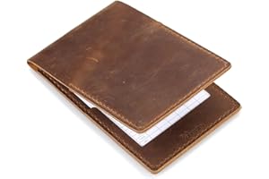 Robrasim Handmade Leather Yardage Book Cover, Leather Golf Scorecard Holder with Built-in Pencil Loop