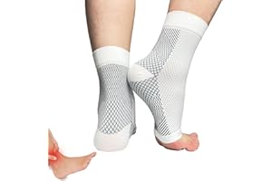 SAGRY Neuropathy Socks, Plantar Fasciitis Compression Socks, 20-30 mmHg Ankle Compression Sleeve with Foot, Ankle, Arch Support for Plantar Fasciitis, Heel Pain, Foot Swelling & Fatigue (White, S/M)