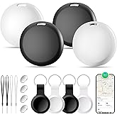 [Apple MFi Certified] Air Tracker Tags-4 Pack, Bluetooth Tracker Smart Tag, Works with Apple Find My (iOS Only), Item Finders for Key Luggage Wallet Bags Suitcases, Waterproof Tracking Tags Locator