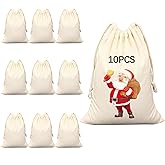 10 PCS Sublimation blank drawstring bag Reusable canvas Heat Press DIY crafts Party Wedding Christmas storage Home party art supplies