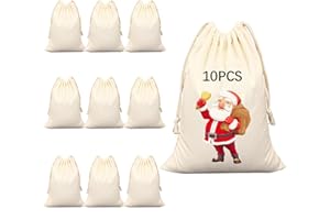 OKBA 10 PCS Sublimation blank drawstring bag Reusable canvas Heat Press DIY crafts Party Wedding Christmas storage Home party art supplies