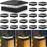 Peasur 4x4in Solar Post Cap Lights Outdoor with 3