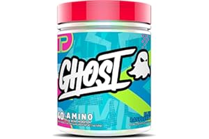 GHOST Amino: Essential Amino Acid Supplement, Blue Raspberry - 40 Servings - Intra-Workout Powder for Hydration & Recovery 4.5g BCAA & 5.5g EAA - Soy & Gluten-Free, Vegan