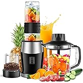 Blender and Food Processor Combo, Personal Blender for Shakes and Smoothies, Suitable for Kitchen, Home, 700W Electric Blender with Mixer Grinder/Chopper