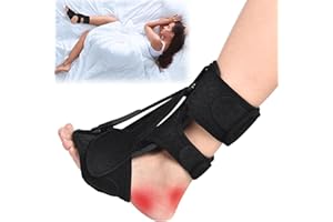 Puvin Plantar Fasciitis Night Splint for Women & Men - Universal Size 3 Adjustable Straps Achilles Tendonitis Brace, Heel Spur Pain Foot Splint, Plantar Fasciitis Relief for Sleeping, Black