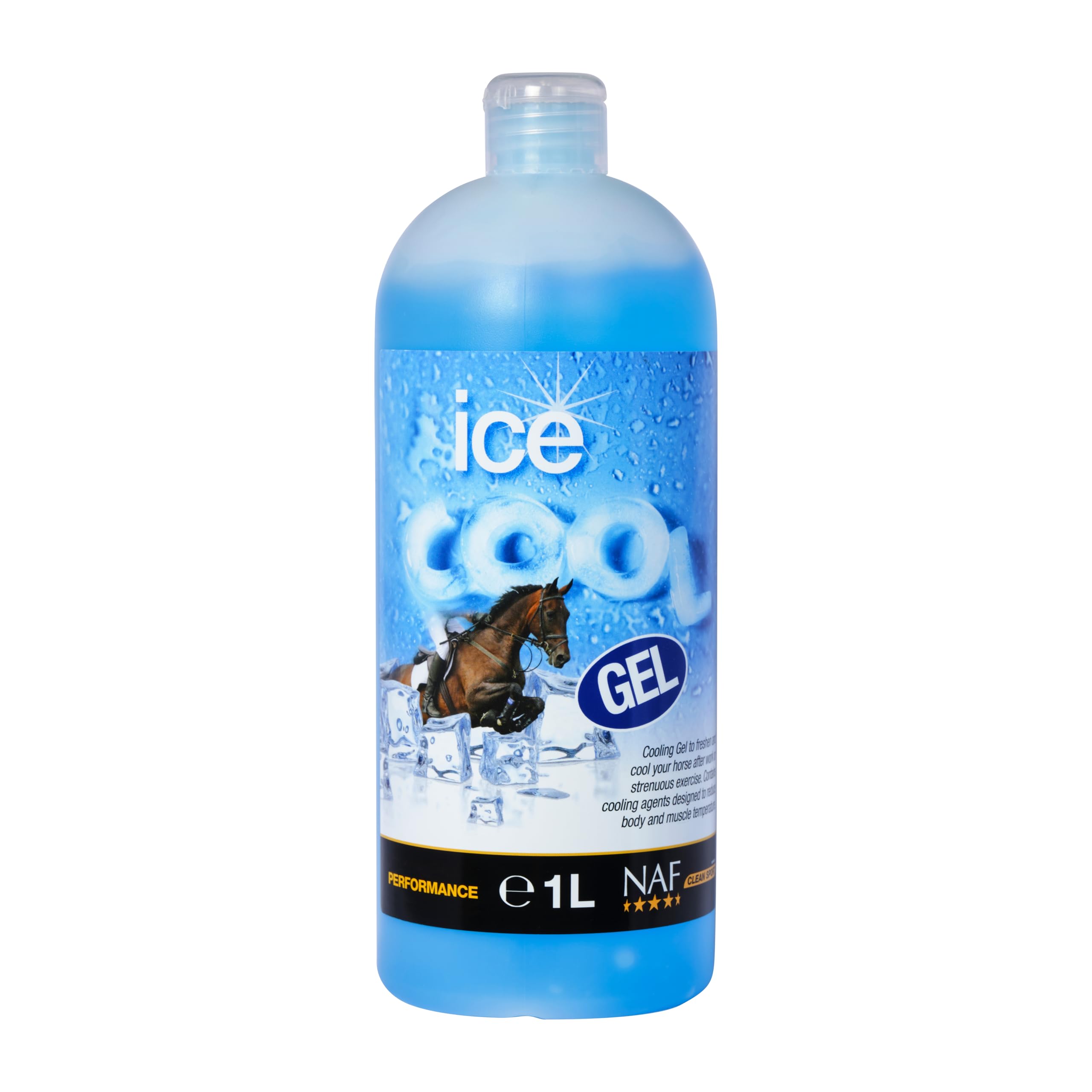 NAF Ice Cool Gel 1L – Fast-Acting Cooling Gel for Horses – Soothes Legs, Muscles & Tendons After Exercise – Ideal for Post-Work Recovery & Swelling