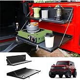 Mabett Tailgate Table for 2021-2026 Ford Bronco Accessories 2/4-Door | Double-Layer Work Table, MOLLE Panel with Cup Holder and Opener, Dual Anti-Rattle Locks, Not for Bronco Sport