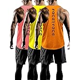 Tank Tops Men Y-Back Muscle 3 Pack Dry Fit Sleeveless Workout Tank Tops for Men Mesh Material Running Gym