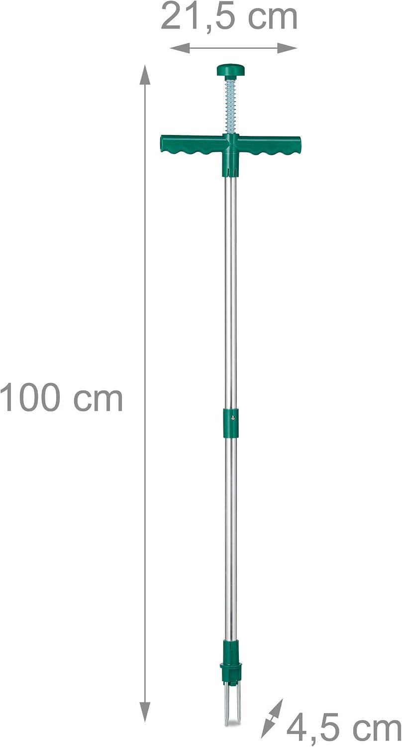 Relaxdays Weed Grubber, Daisy Grubber With Steel Claws & Ejector, Weed Pulling Without Bending; 100cm, Green - Image 5