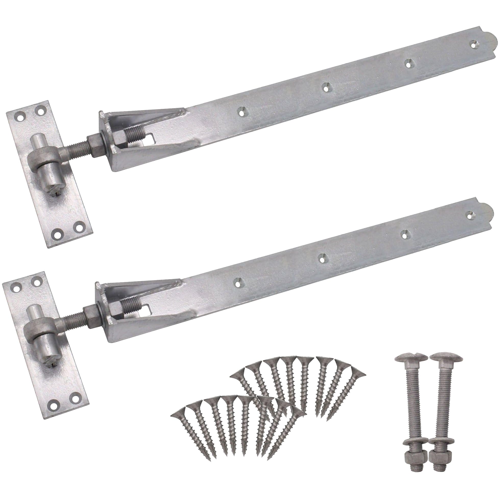EAI Adjustable Gate Hinges | 900mm / 36 Inch Heavy Duty Hook and Band Gate Hinges | Galvanised - 1 Pair
