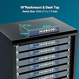 YuanLey 16 Port PoE Switch with 2 Gig Uplink 1 SFP 250W 802.3af/at view 7