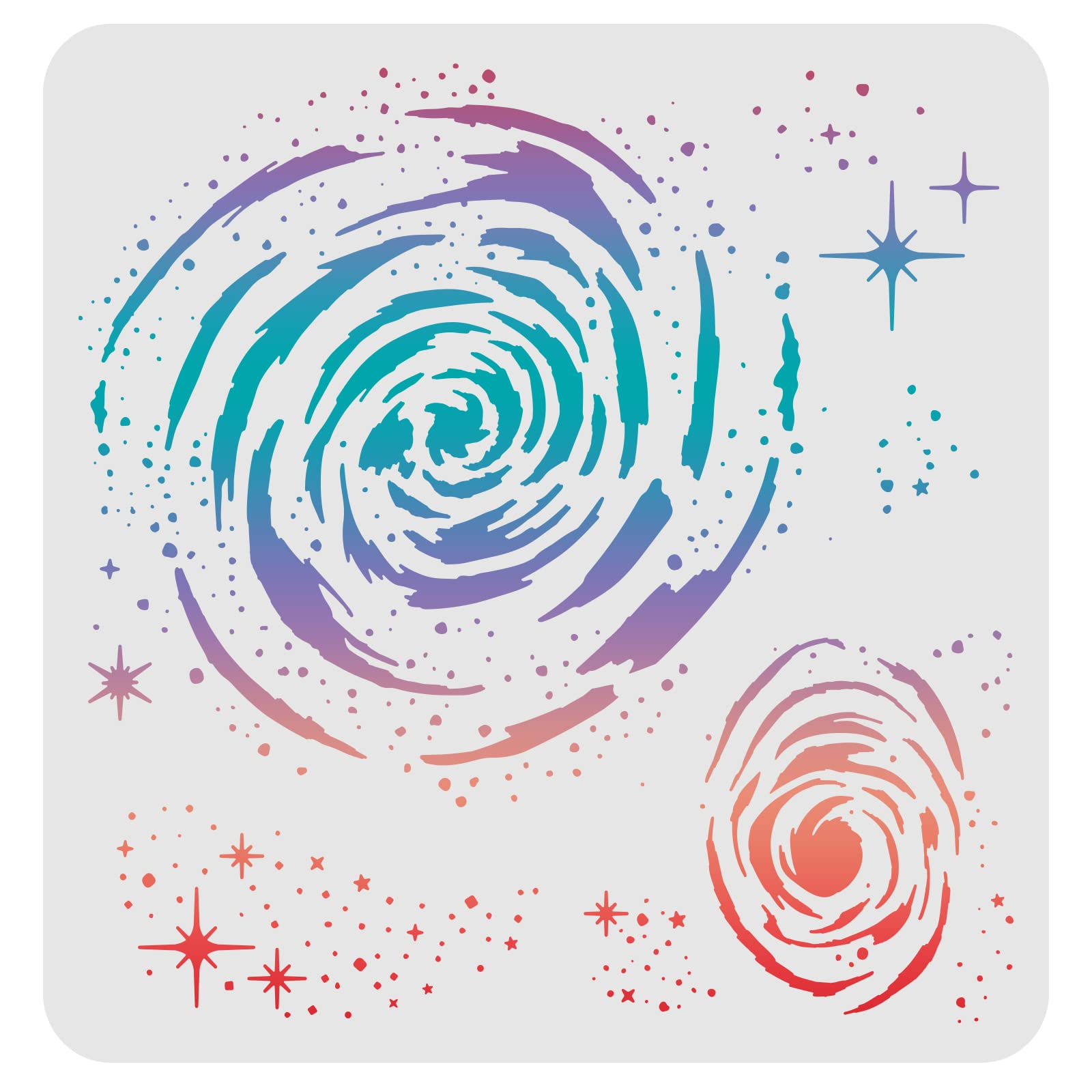 FINGERINSPIRE Outer Space Galaxy Drawing Painting Stencils Templates 30x30cm Plastic Reusable Square Stencils for Painting on Wood, Tile, Floor Wall Fabric — image 1