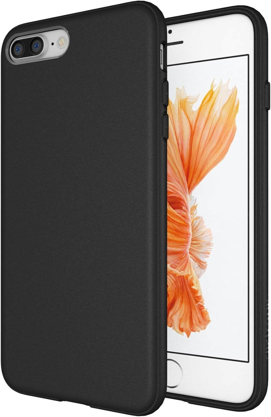 iPhone 7 Plus Case/iPhone 8 Plus Case, Evito, Flexible Hybrid Scratch Resistant Back Cover with Shock Absorbing Bumper for Apple iPhone 7 Plus (5.5) (Black)