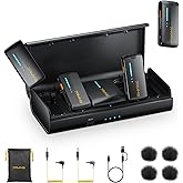 7RYMS iRay DW40 4-Channel Wireless Microphone for Cameras, Camcorders, iPhones, Android Phones, Wireless Lavalier Microphone -Noise Canceling, 656ft Range, 12.5H Working, Lav Mic for Video Recording